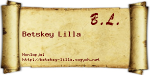 Betskey Lilla névjegykártya